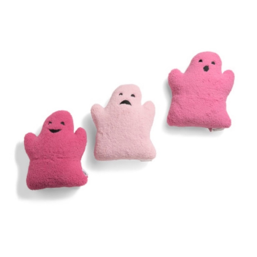 Martha Stewart Ghost Shaped Pillows Plush in Pink (Set of 3) Brand New